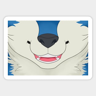 Blue Husky Face Sticker